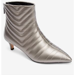 Gunmetal quilted sexy kitten heeled booties - wide width